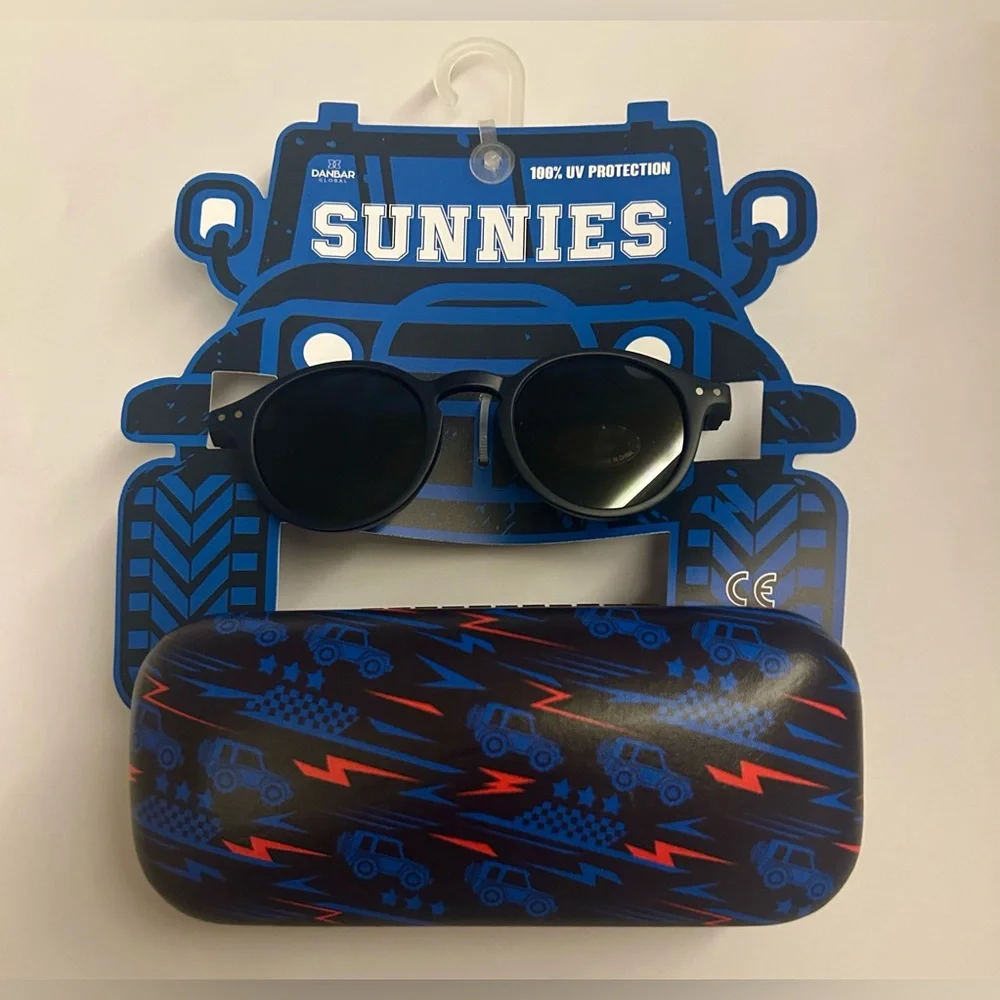 New Danbar Global Sunglasses Blue w/ Case 100% UV Prot Cool Things Inc Sunnies